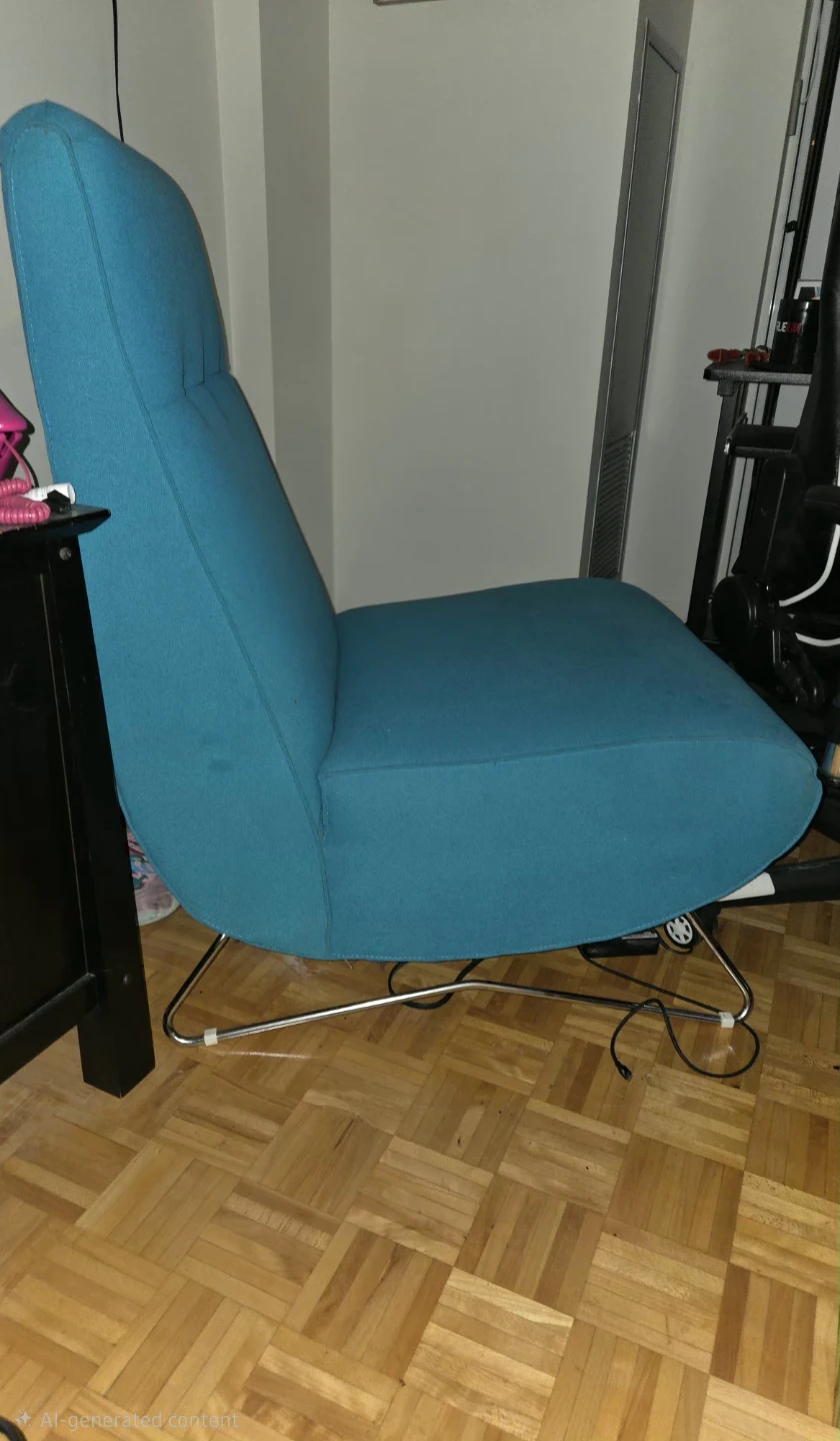 EQ3 Teal Accent Chair with Chrome Base - photo 2