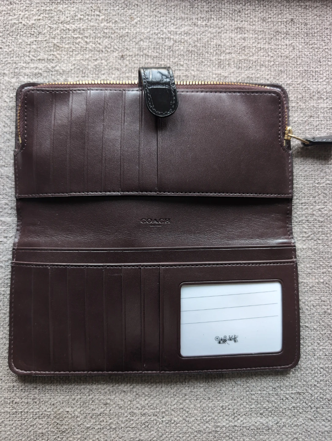 Coach Black Croc Embossed Leather Wallet - photo 2