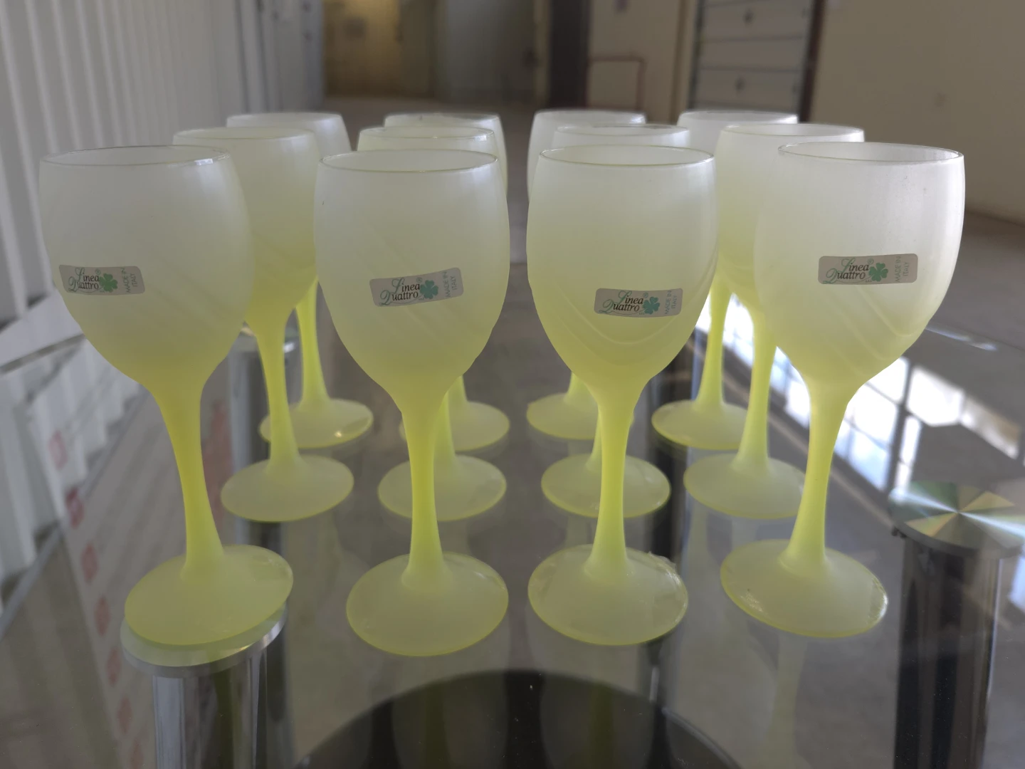 Set of 10 Frosted Yellow limoncello Glasses - photo 2