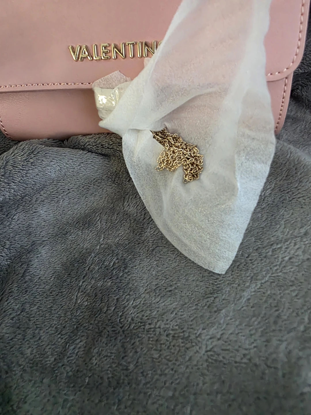 Pink Valentino Bag with Gold Chain mini bag - photo 3