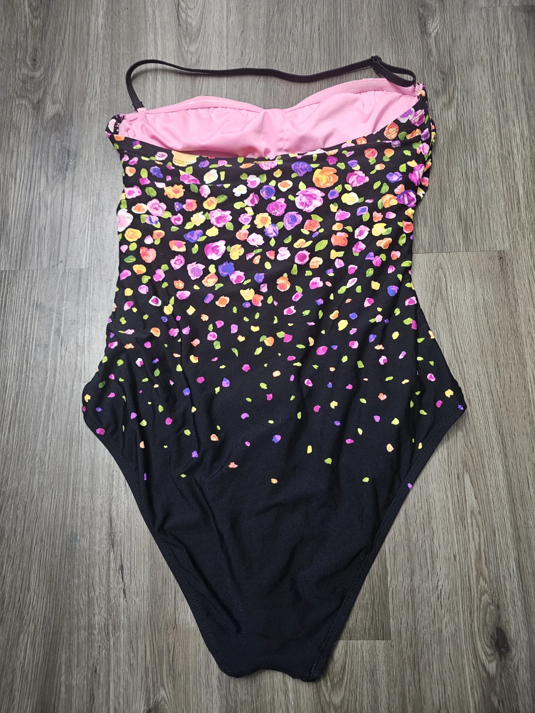 Anne Cole Women's Swimsuit Size 14 Black Floral One-Piece - photo 2