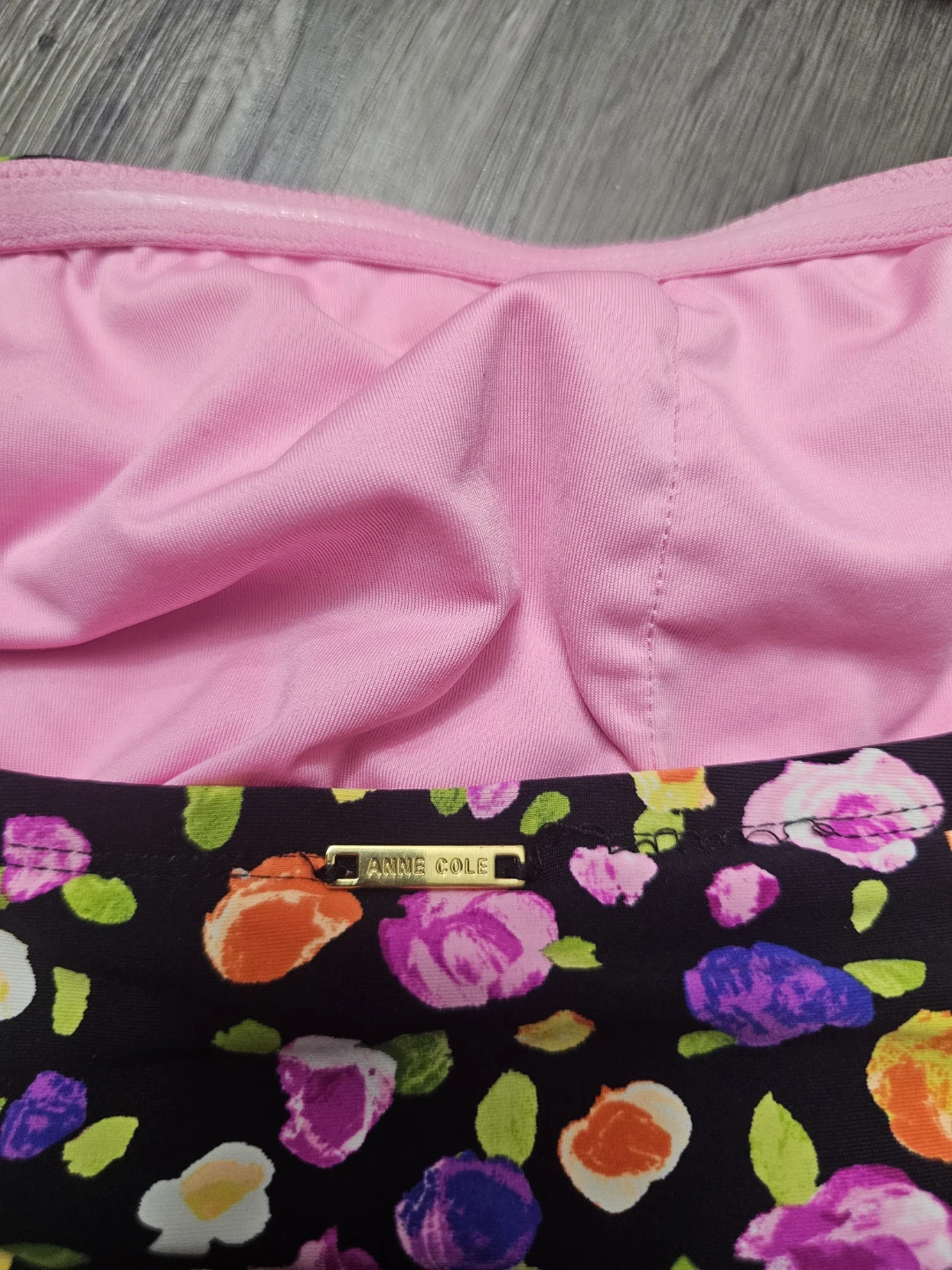 Anne Cole Women's Swimsuit Size 14 Black Floral One-Piece - photo 3