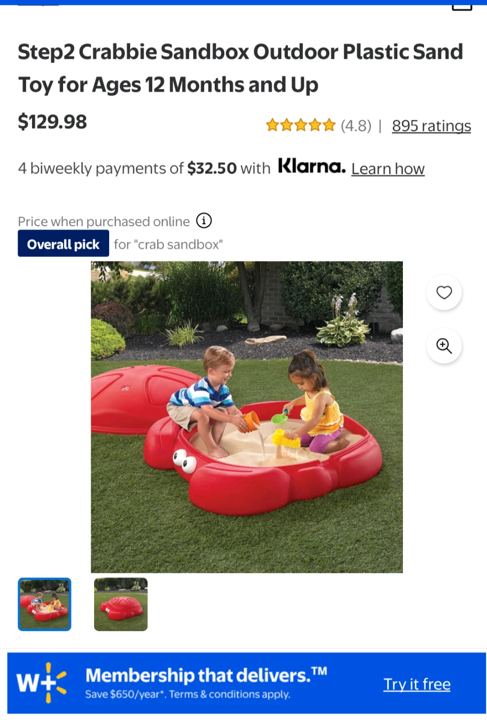 Spacious Rectangle Crabbie Sand box
