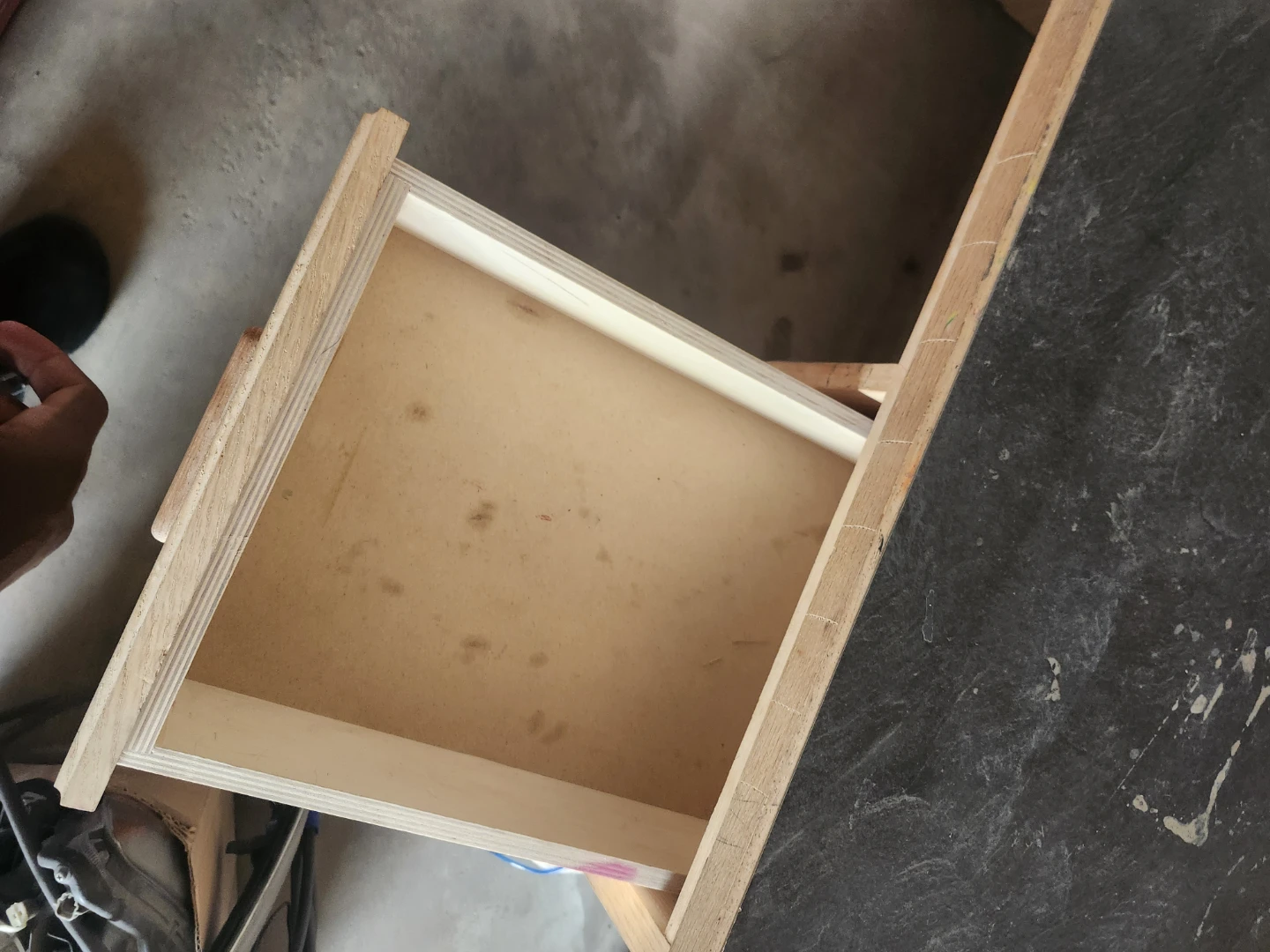 Wooden Desk with Dark Top - photo 2