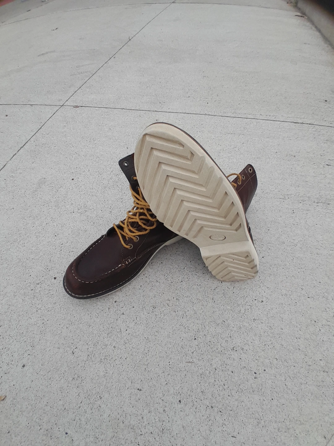 Brown Leather Lace-Up  Original Timberland Boots Men's Size 9.5 - photo 2