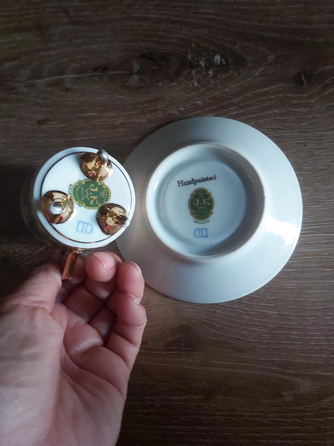 J.K. Handpainted Coffee Cup and Saucer