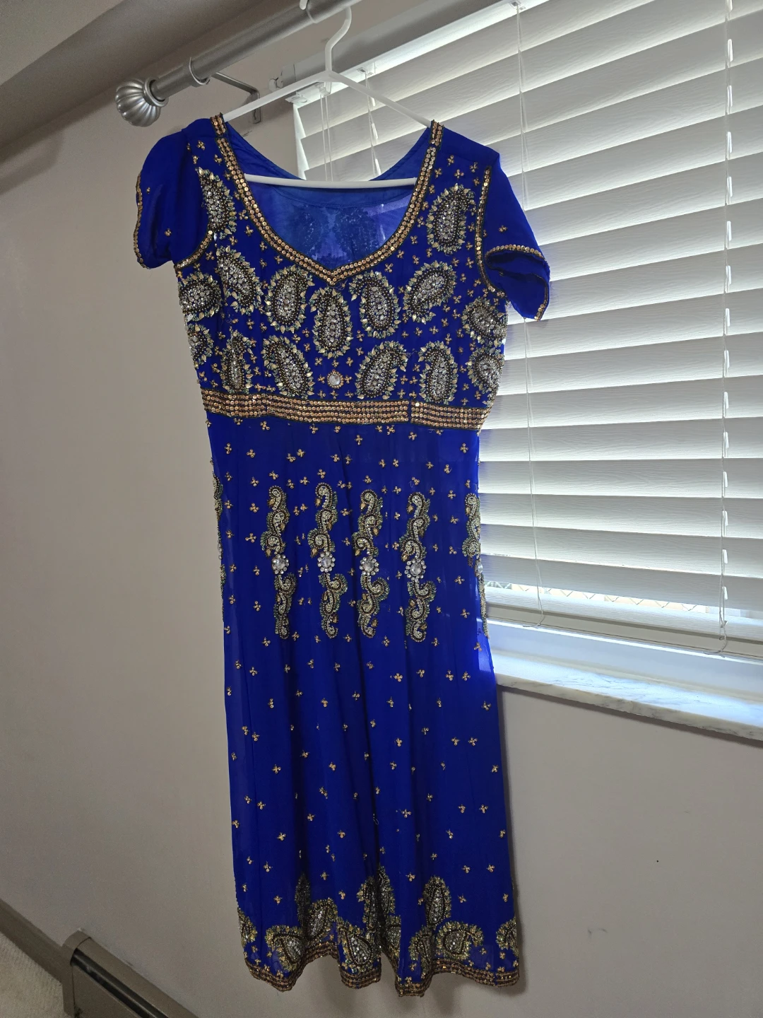 Blue Embellished Anarkali Kurti