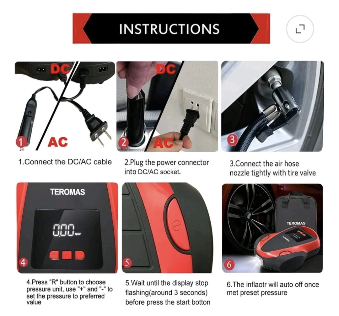 Teromas Multi-Purpose Digital Tire Inflator - photo 4