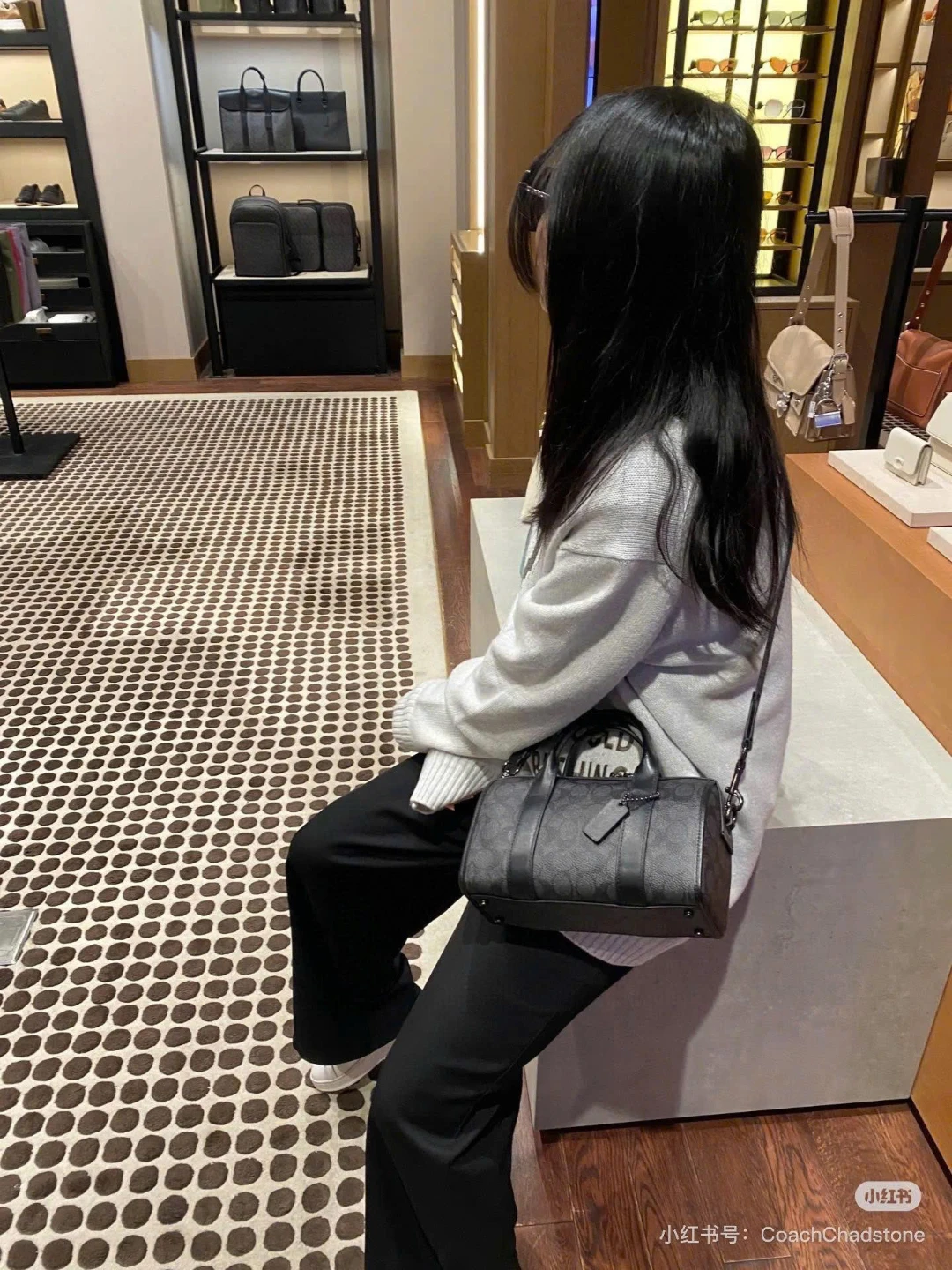 Coach Black Signature Monogram Barrel Bag - photo 2