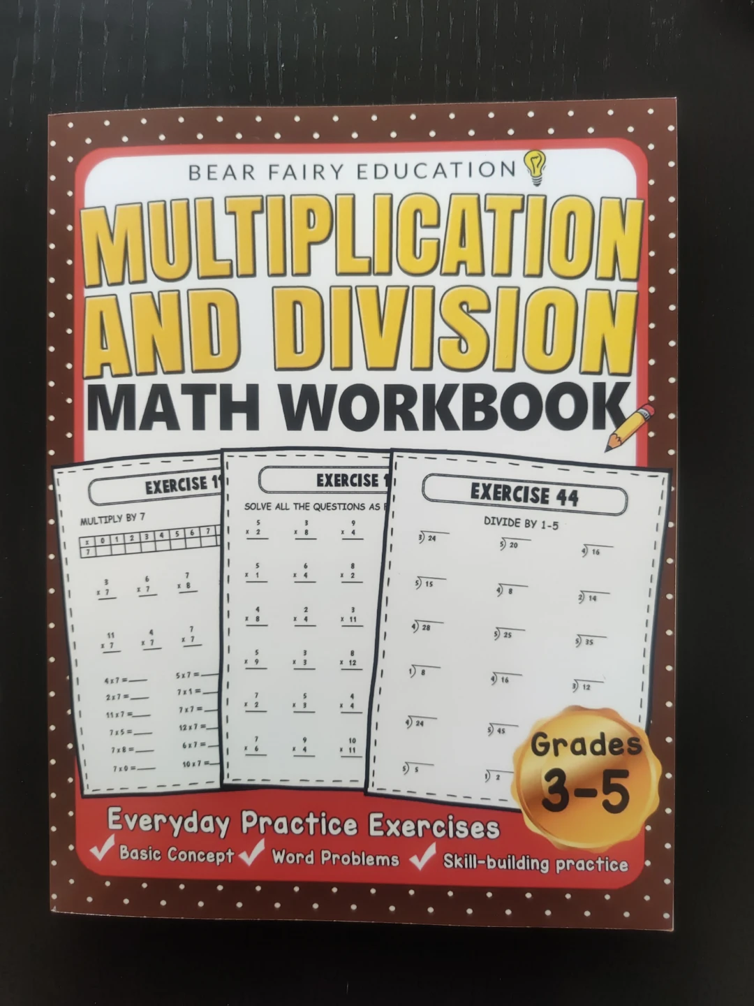 Bear Fairy Education Multiplication and Division Math Workbook
