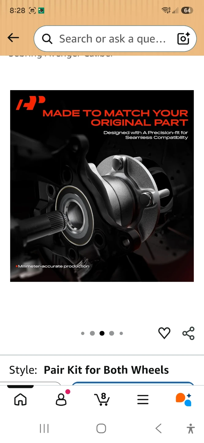 A-Premium 2 x Rear Wheel Hub Bearing for Jeep/Chrysler/Dodge - photo 5