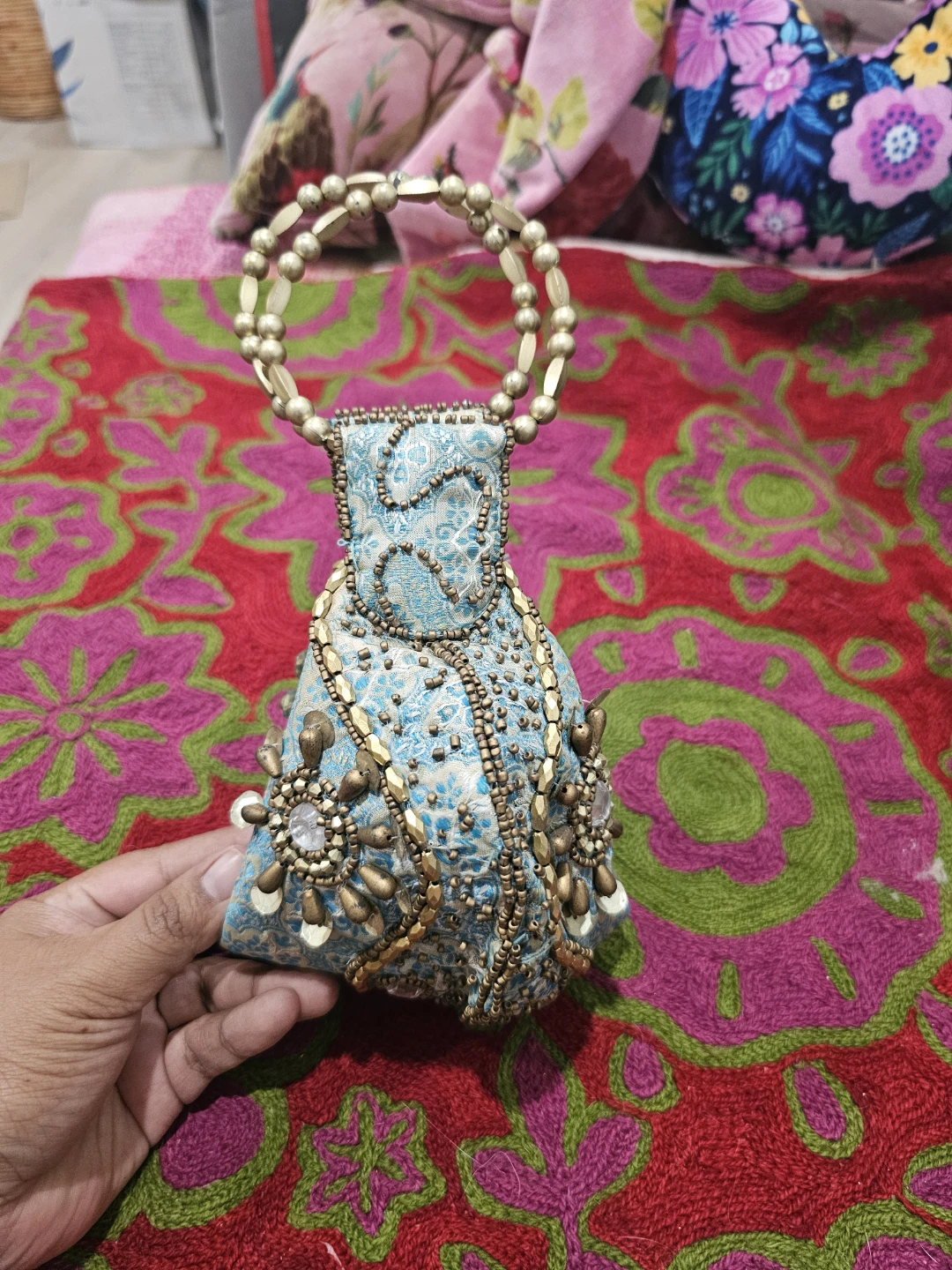 Embellished Blue Clutch Handbag - photo 2
