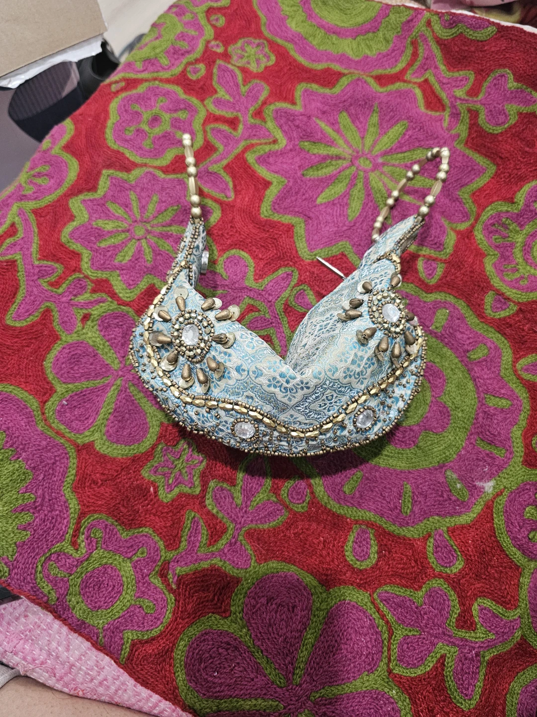 Embellished Blue Clutch Handbag - photo 3