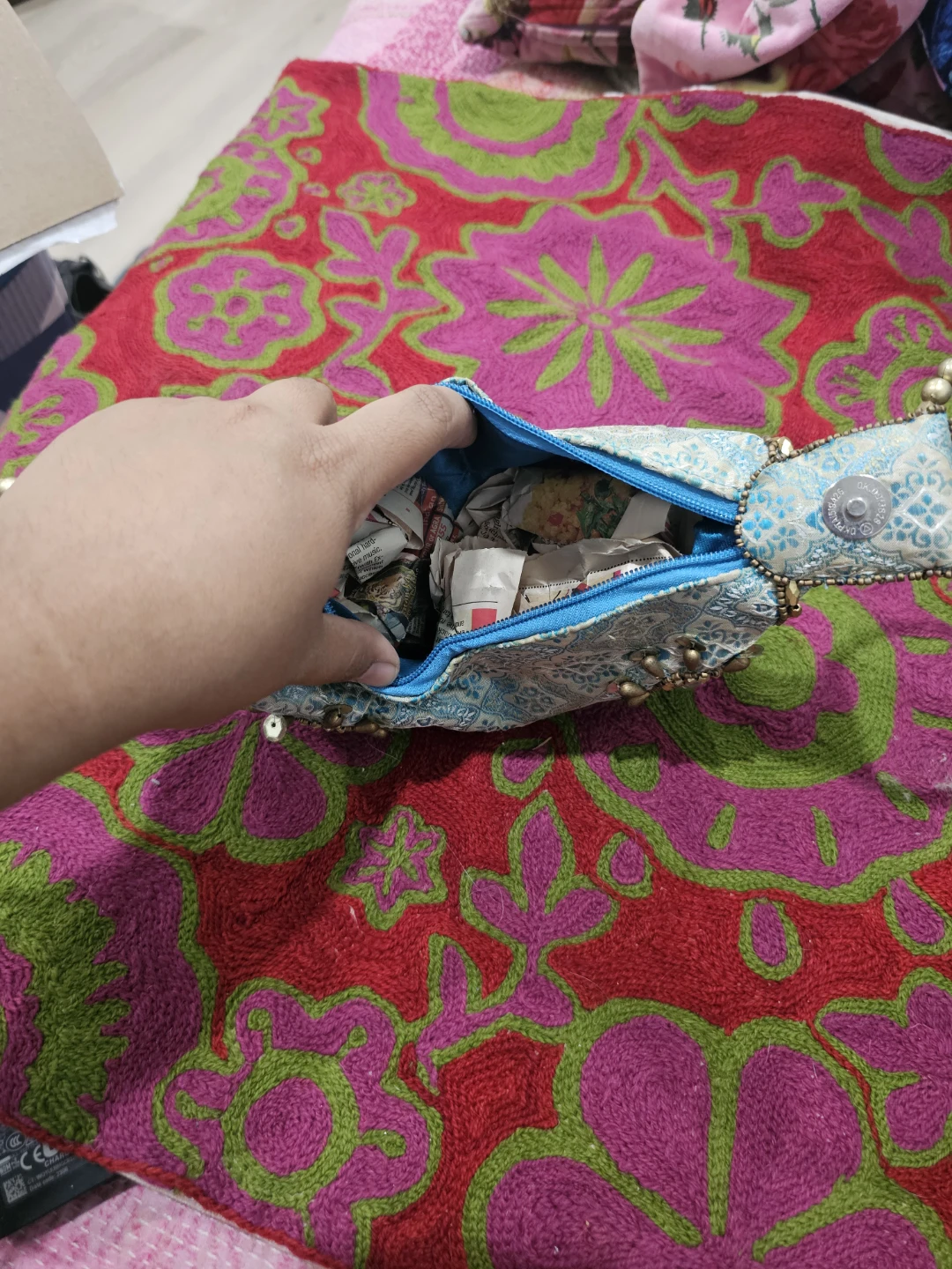 Embellished Blue Clutch Handbag - photo 4