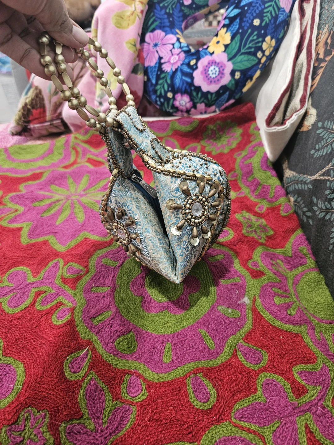 Embellished Blue Clutch Handbag - photo 5