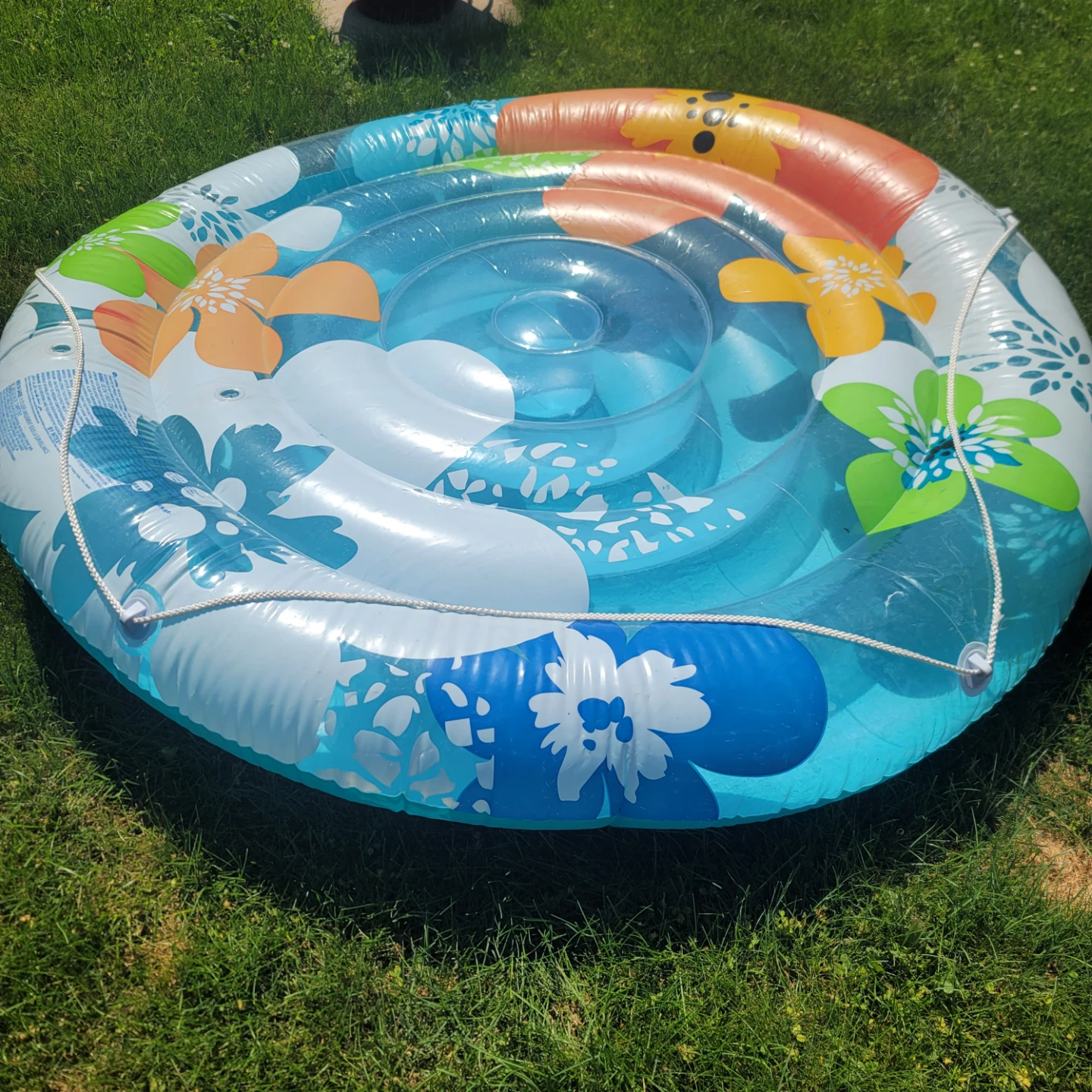 Inflatable Floatie with Tropical Floral Design