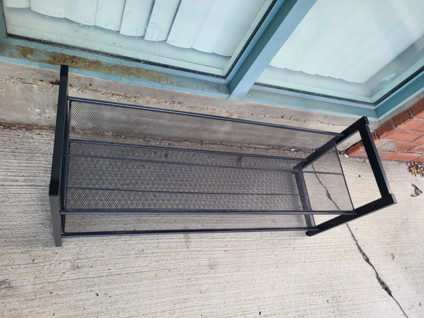 Black Metal 2-Tier Shoe Rack - photo 2