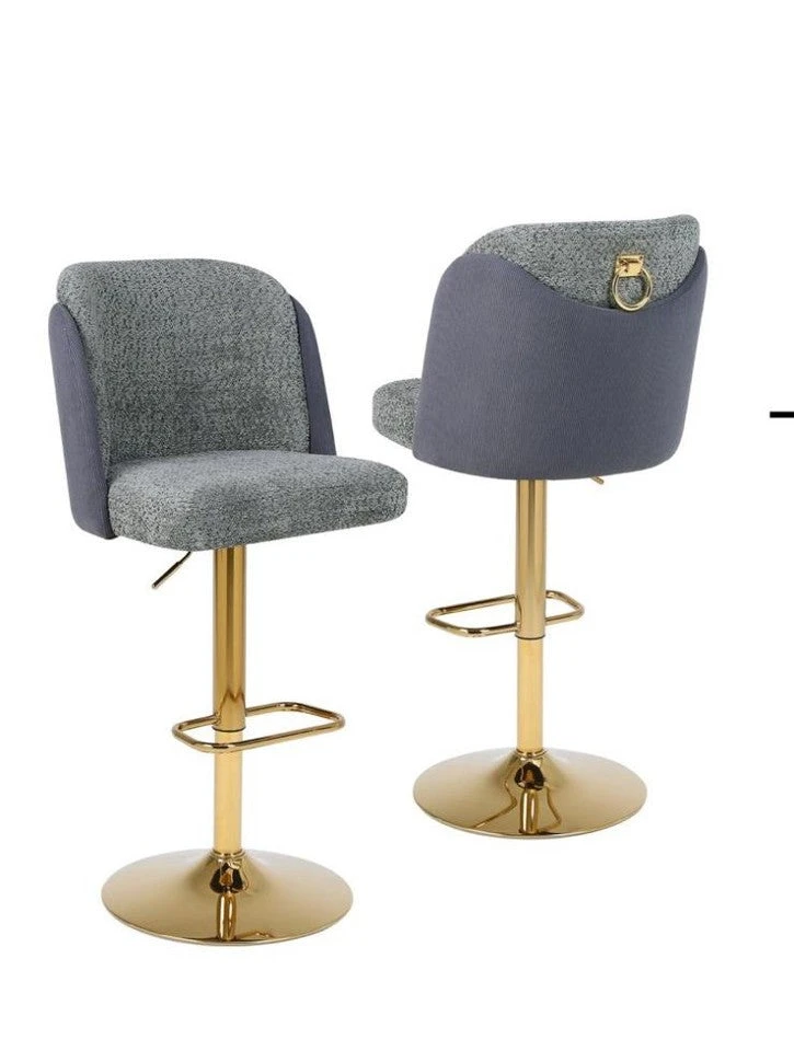 Adjustable Bar Stool with Gold Base