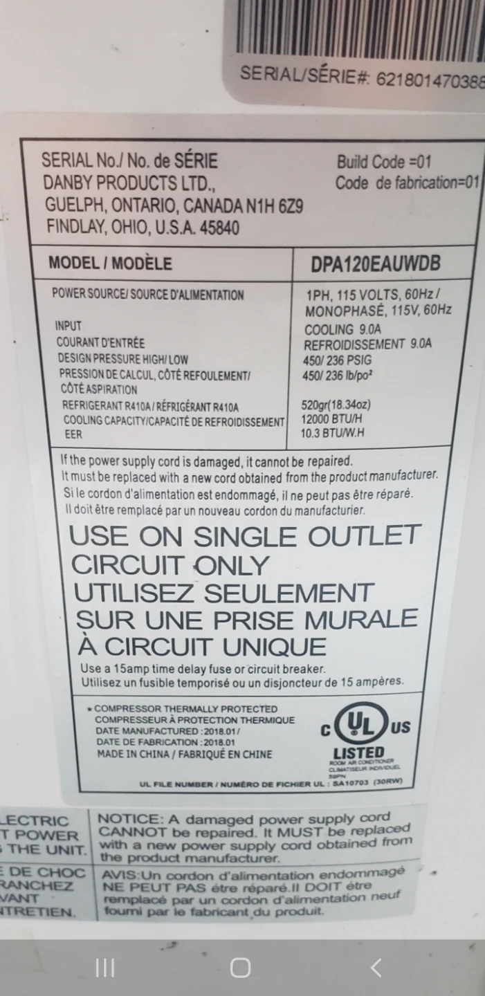 Danby Portable Air Conditioner DPA120EAUWDB - photo 2