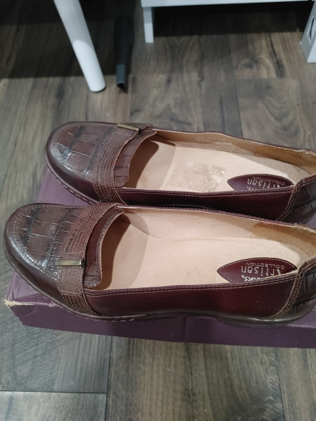 🧡CLARKS GENUINE BROWN LEATHER SHOES WOMENS SIZE 9.5W