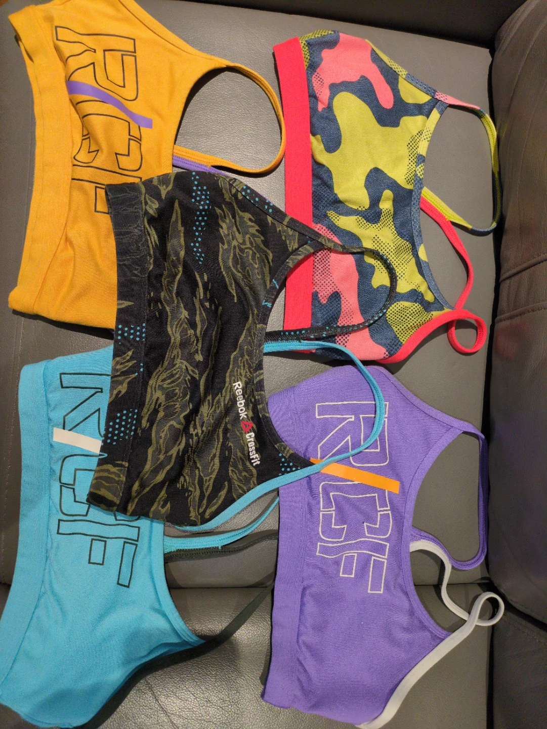 Size:S 5 Pack Reebok Sports Bras - Various Colours