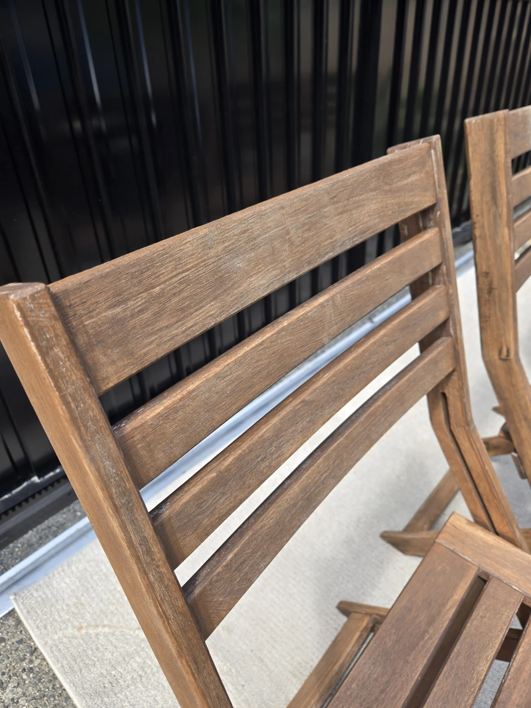 4 newly sanded and stained ikea applaro folding chairs - photo 2