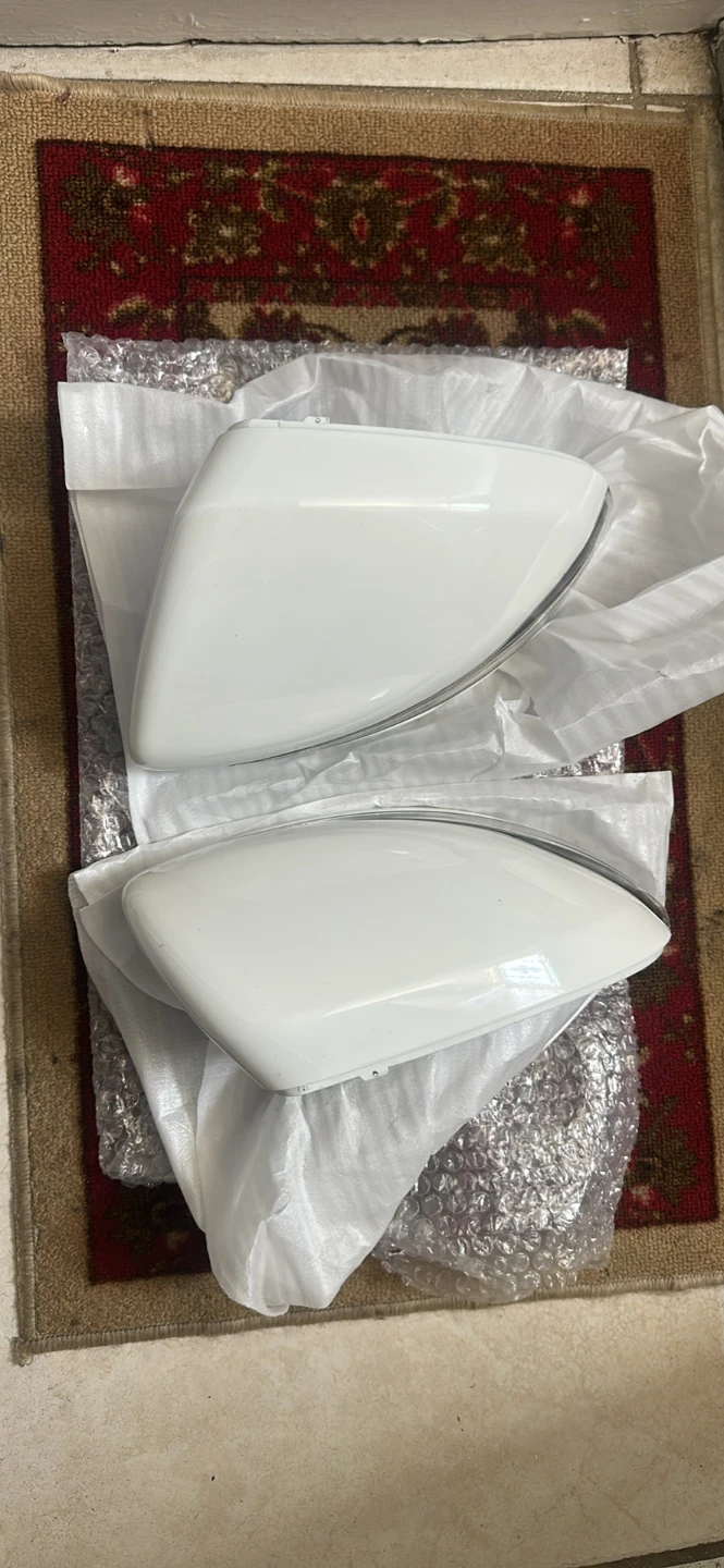 White Side Mirror Covers with LED Turn Signals