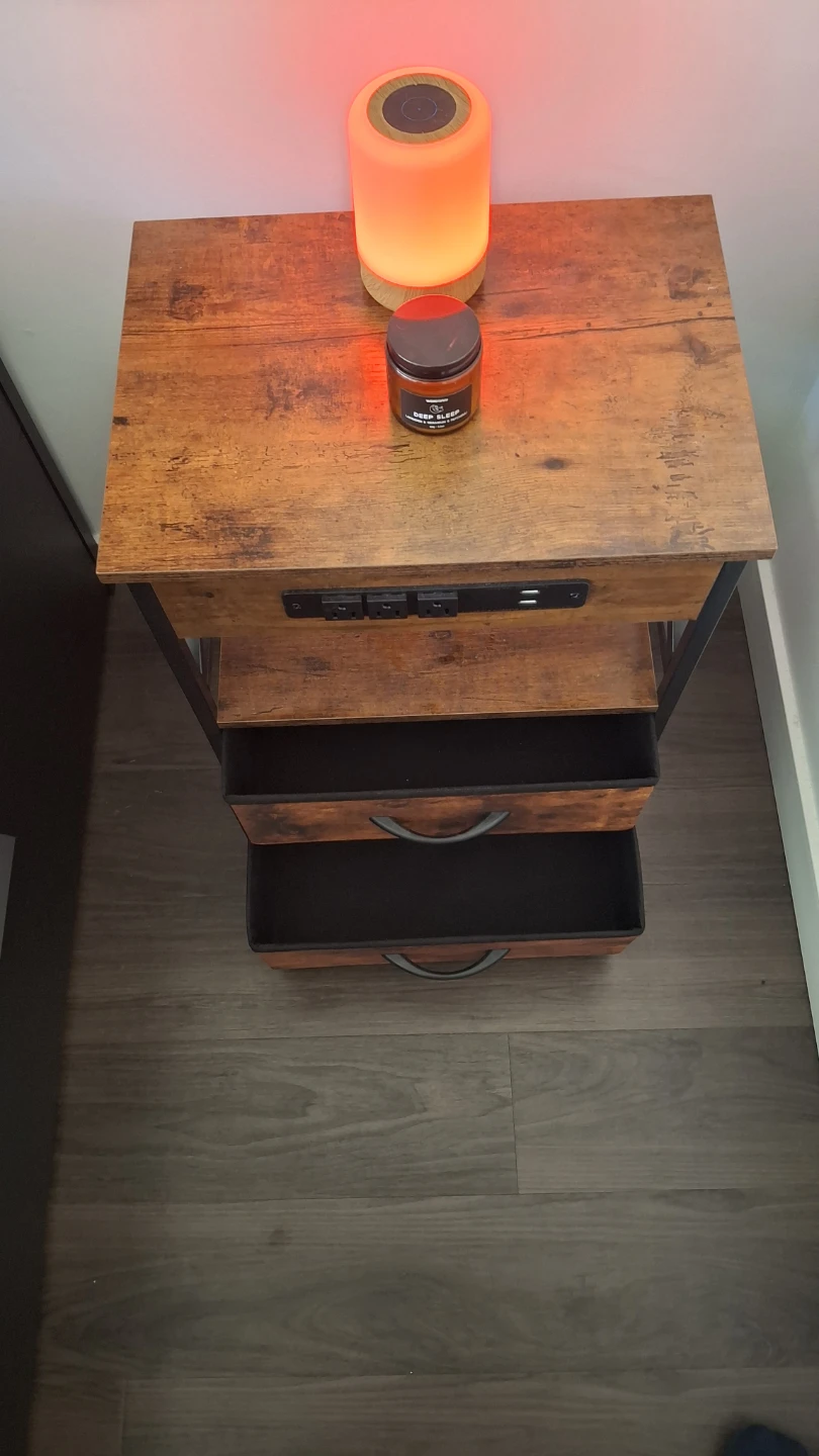 Industrial Style Bedside Table with Power Outlet and USB - photo 3