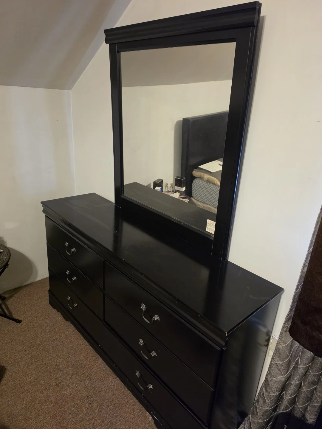 Black Dresser with Mirror