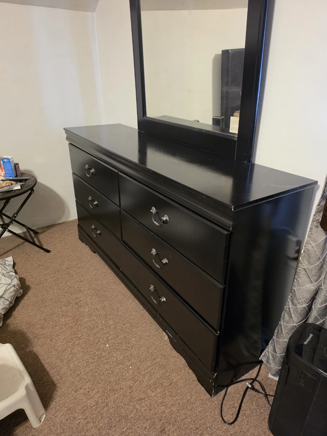 Black Dresser with Mirror - photo 3