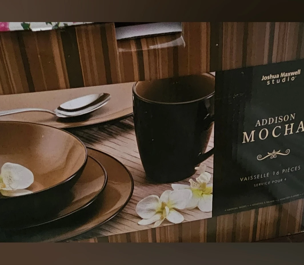 Joshua Maxwell Studio Addison Mocha 16-Piece Dinnerware Set