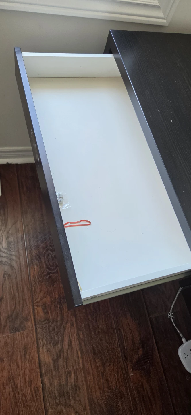 Black Ikea Desk with Drawers plus matching shelf - photo 5