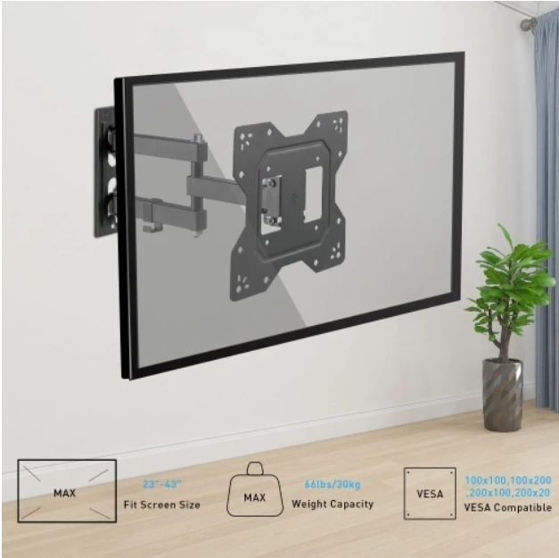 (BRAND NEW) Full Motion Adjustable TV Wall Mount for 23-43" Tvs