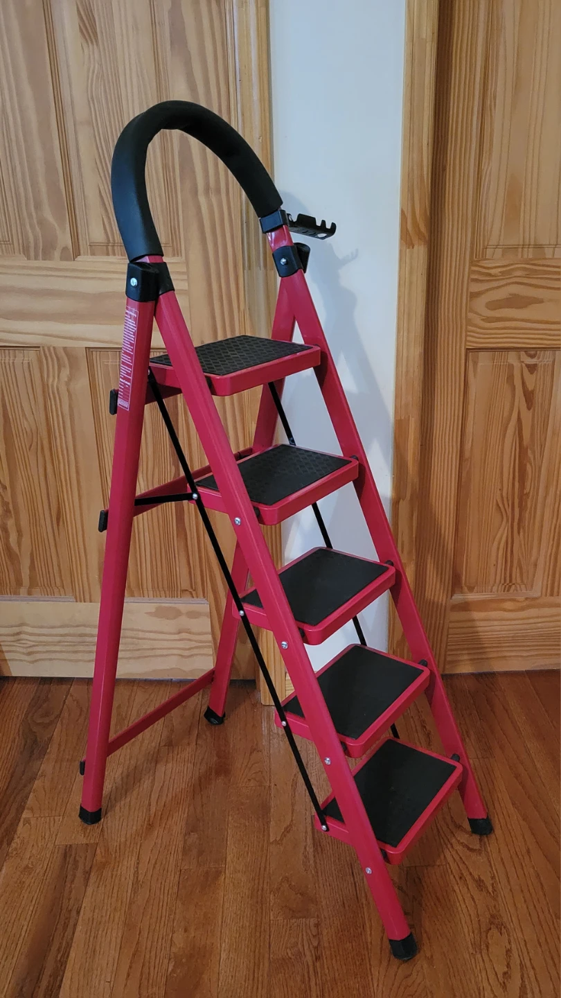 NEW Red 5-Step Ladder with Handle