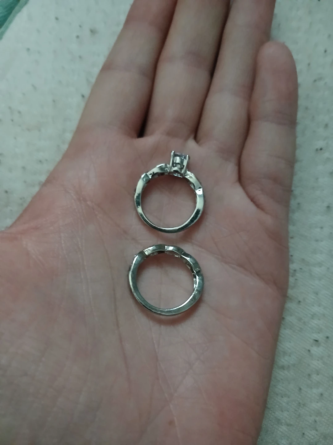 925 Silver & 5A Zirconia Ring Set - photo 4