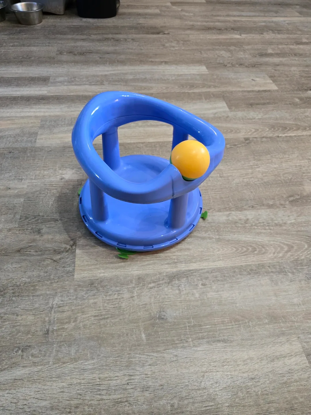 Blue Baby Bath Seat with Yellow Ball Toy