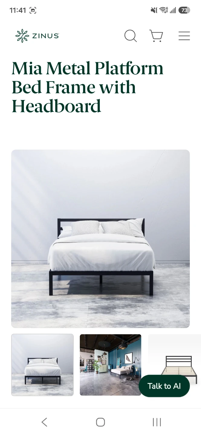 Zinus Mia Metal Platform Bed Frame with Headboard - photo 4