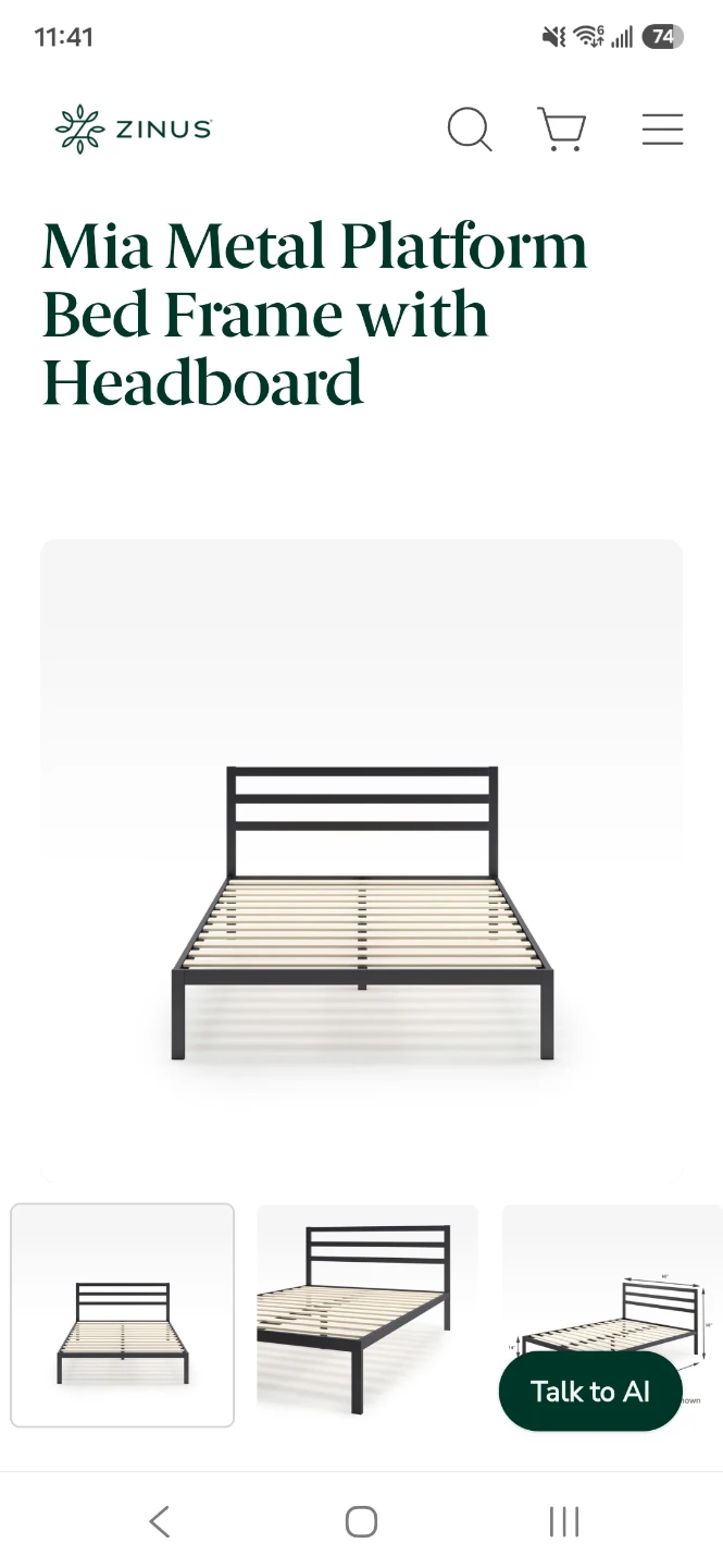 Zinus Mia Metal Platform Bed Frame with Headboard - photo 5