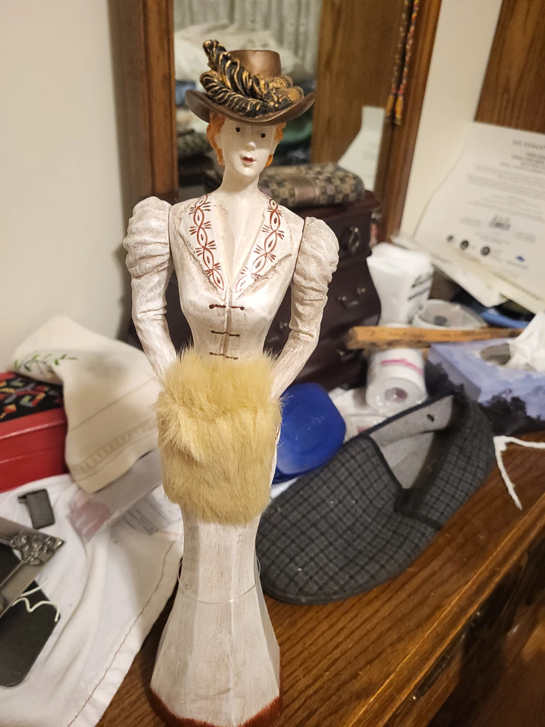 Decorative Figurine of Woman in Victorian Dress