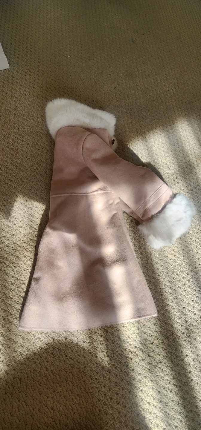Girls Pink Faux Fur Trimmed Coat - Size 4-5 - photo 3