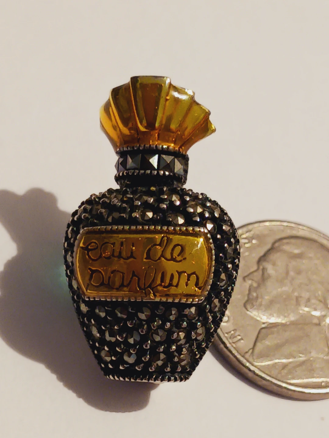 JUDITH JACK Sterling Silver 925 Perfume Bottle Brooch - photo 2