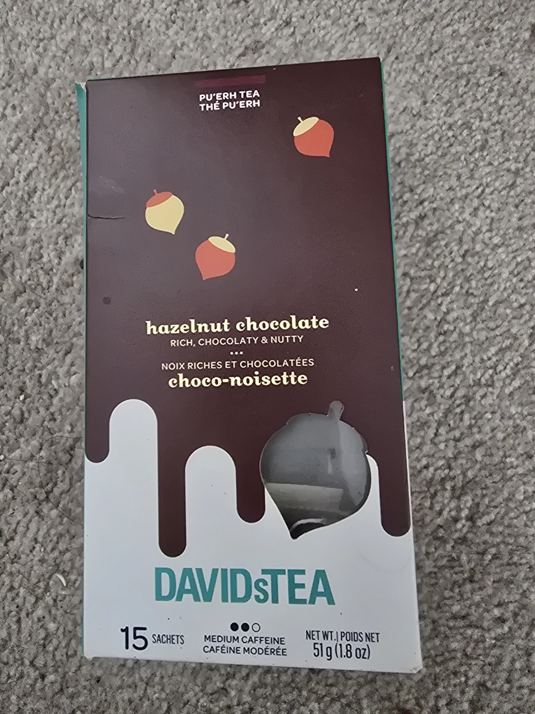 DAVIDsTEA Hazelnut Chocolate Pu'erh Tea (15 Sachets)