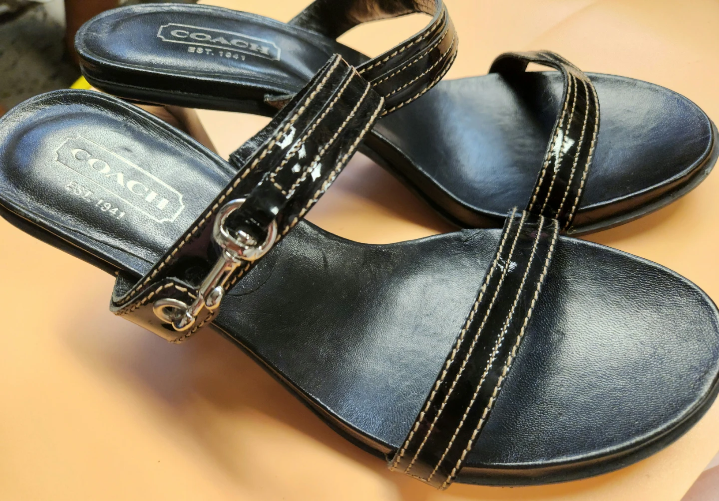Black Coach Heeled Sandals - photo 2