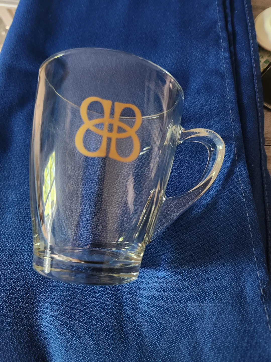 Clear Glass Mug with BB Logo