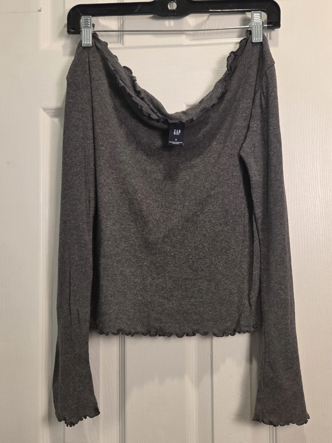 GAP Gray Long Sleeve Top Size S - photo 3