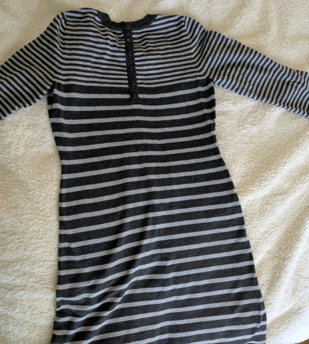 Grey Striped Long Sleeve Dress - photo 2