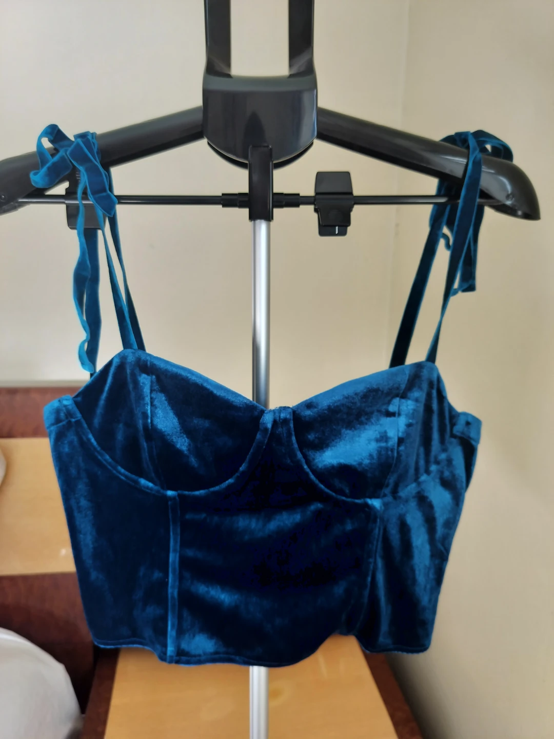 Sugar Thrillz Velvet Corset Top - Teal L