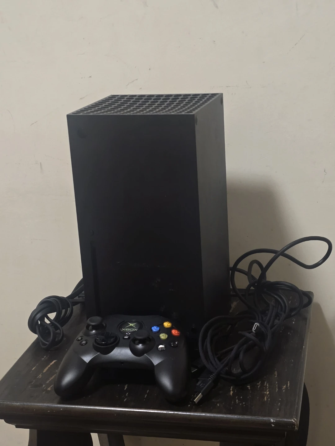 Xbox Console with Controller and Cables
