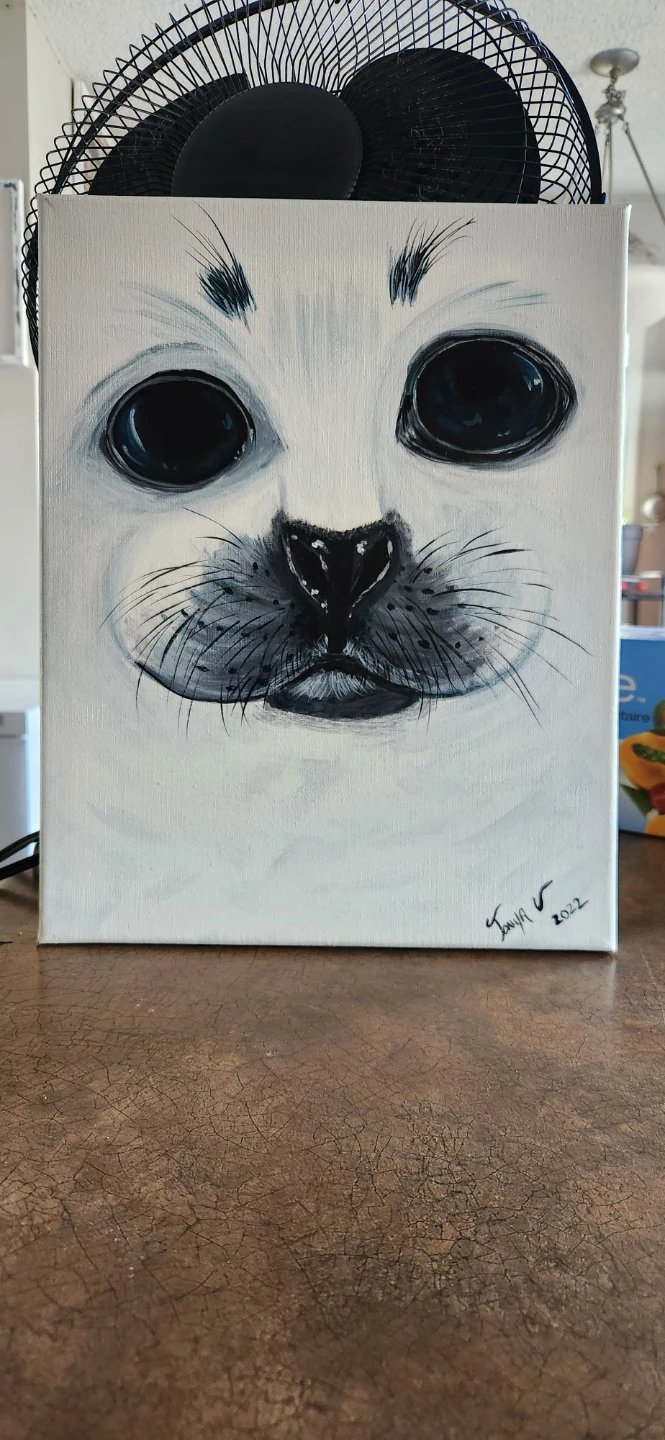 Whiskers & Waves ... Seal pup painting
