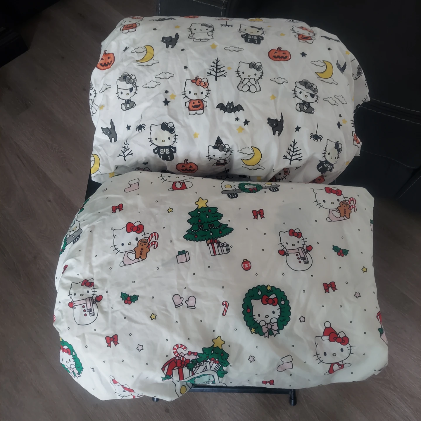 2 queen size hello kitty bed sheets no pillow cases $30 each